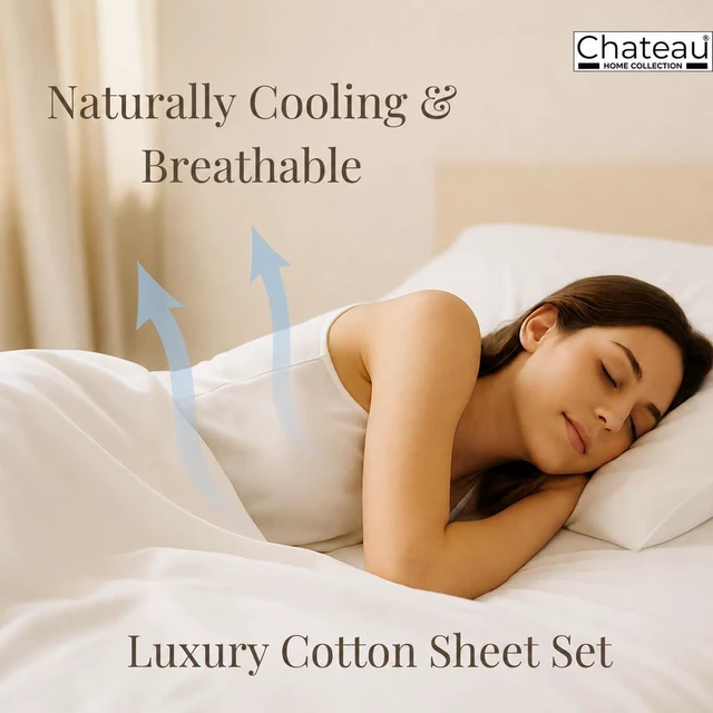 Alt view image 3 of 7 - Egyptian Cotton Sheets Queen Size Bed Set, 400TC Queen Sheet Set - White
