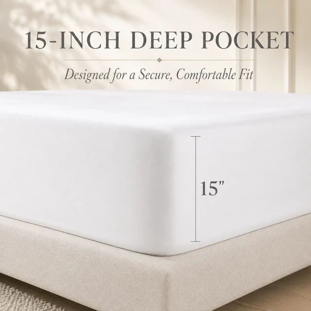 Alt view image 5 of 7 - Egyptian Cotton Sheets Queen Size Bed Set, 400TC Queen Sheet Set - White