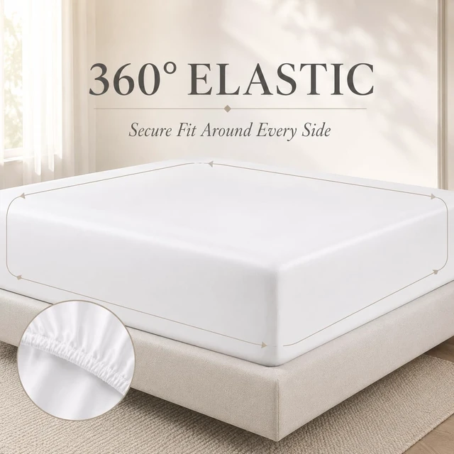 Alt view image 6 of 7 - Egyptian Cotton Sheets Queen Size Bed Set, 400TC Queen Sheet Set - White