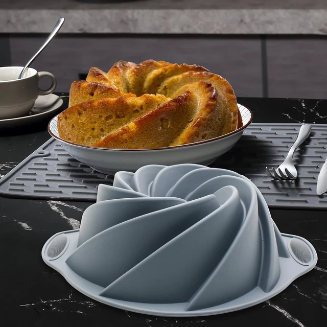 Alt view image 4 of 7 - 54 Pieces Silicone Baking Pans Set, 10 Silicone Cake Molds, Loaf Pan and Muffin Pans, Non-Stick Baking Cup, with Measuring Cups and Spoons Set, Grey