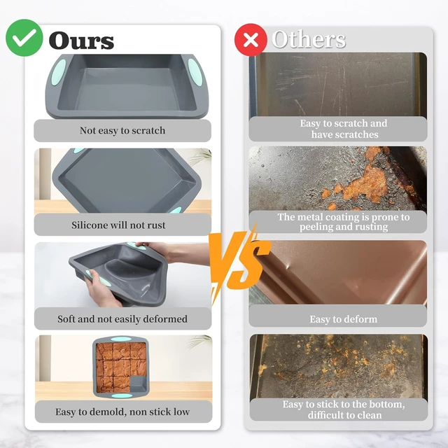 Alt view image 5 of 7 - 54 Pieces Silicone Baking Pans Set, 10 Silicone Cake Molds, Loaf Pan and Muffin Pans, Non-Stick Baking Cup, with Measuring Cups and Spoons Set, Grey