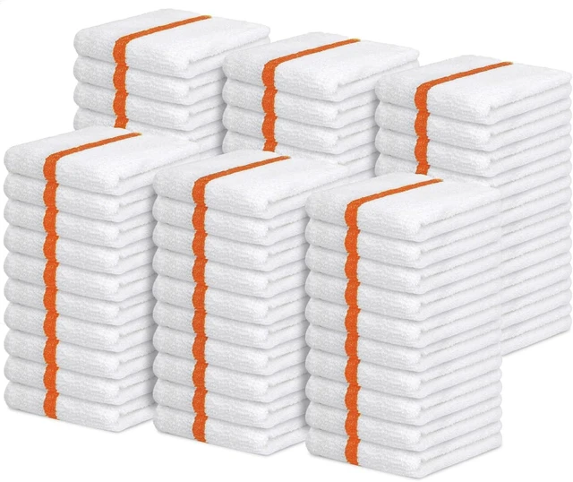 Main image of Terry Bar Mop Towels (Value Pack of 60) Size 16"x19" Absorbent and Durable, Multipurpose Cleaning Rags, Cotton Cleaning Cloths, Terry Cloth Rags, Reusable Shop Rag