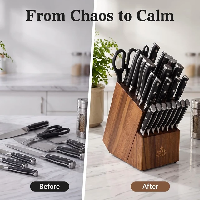 Alt view image 5 of 7 - Knife Block without Knives, 25 Slots Large Knife Holder