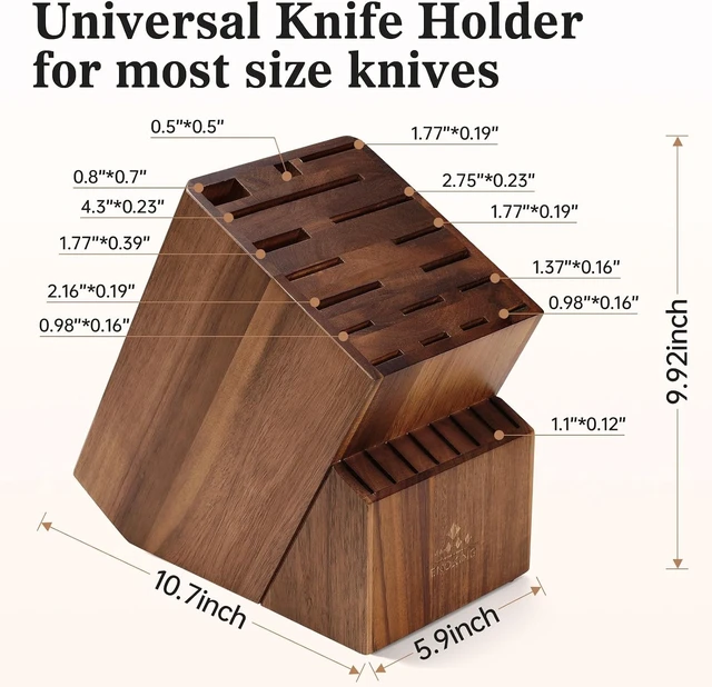Alt view image 6 of 7 - Knife Block without Knives, 25 Slots Large Knife Holder