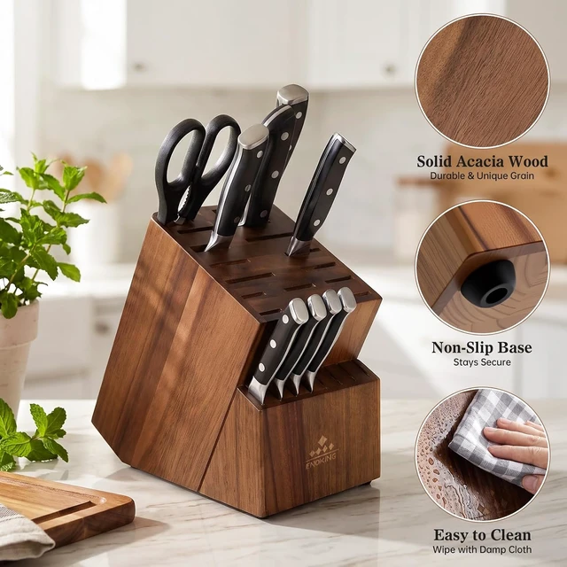 Alt view image 7 of 7 - Knife Block without Knives, 25 Slots Large Knife Holder