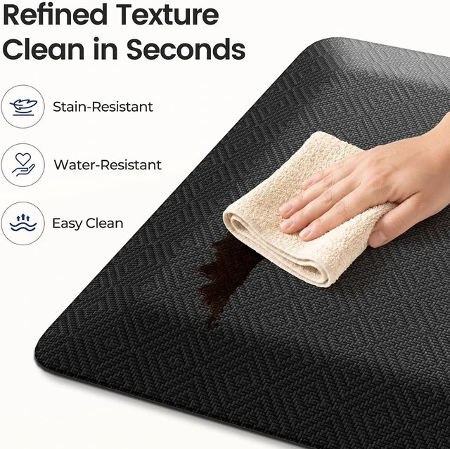 Alt view image 6 of 7 - 1" Extra Thick Anti Fatigue Kitchen Mats for Floor Standing Desk Mat, Black