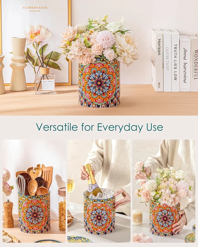 Alt view image 5 of 7 - 7.3"+5.5" Utensil Holder, Porcelain Utensil Holder for Countertop