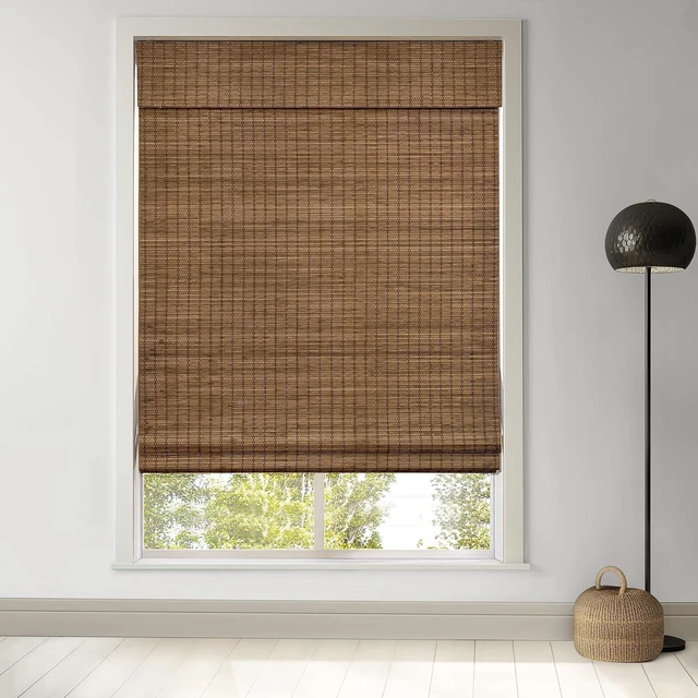 Main image of Cordless Bamboo Roman Shades, 27.5x64, Highfield Teak