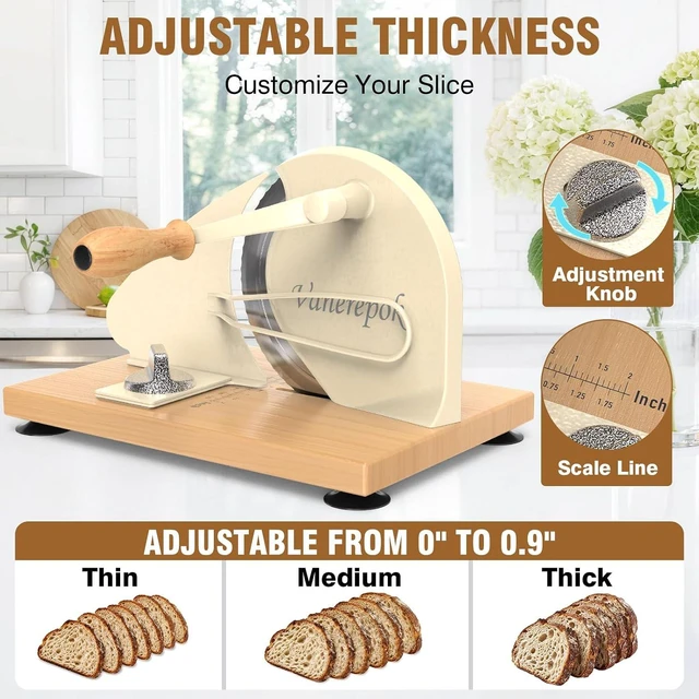 Alt view image 3 of 7 - Manual Bread Slicer for Homemade Sourdough Adjustable Thickness