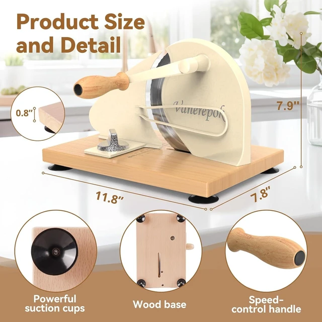 Alt view image 4 of 7 - Manual Bread Slicer for Homemade Sourdough Adjustable Thickness