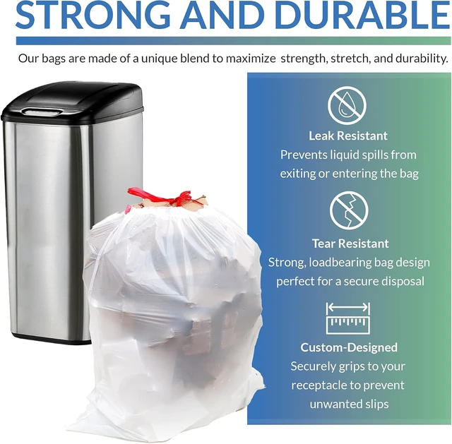 Alt view image 2 of 7 - Tall Kitchen Drawstring Trash Bags 13 Gallon | 500 Count Bulk, White
