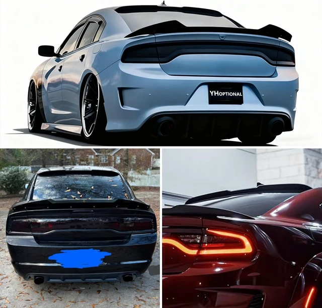 Alt view image 4 of 7 - Rear Window Roof Spoiler for Dodge Charger 2015-2026, Dodge Charger Accessories Wing Spoiler for SRT Hellcat, Scatpack, R/T, GT, SXT, SE, Enforcer, Daytona, Pursuit (V Style)