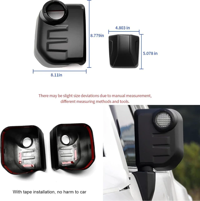 Alt view image 7 of 7 - Black Side Mirror Caps for Toyota FJ Cruiser XJ10 TRD Offroad 2007-2022