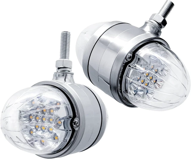 Main image of 2PCS Double Face Watermelon Lights, Dual Function Amber Red Marker Lights