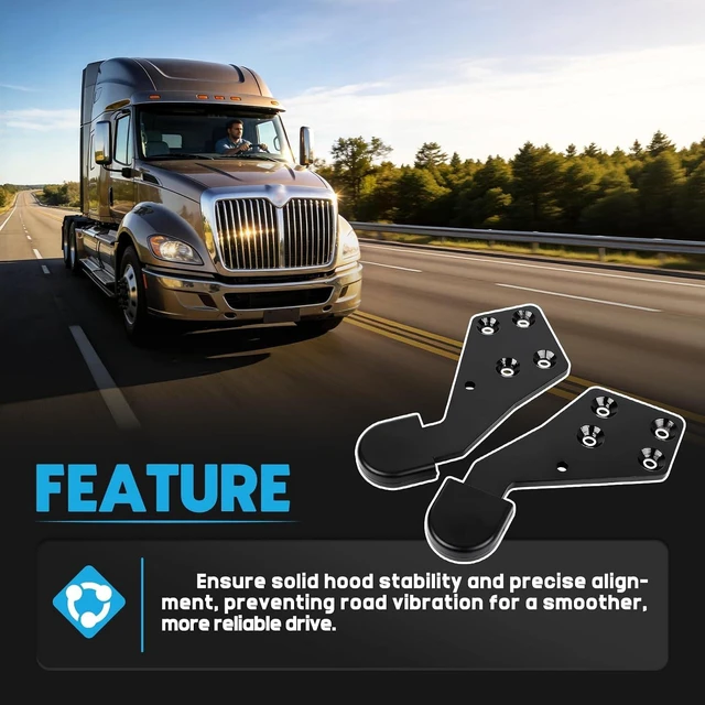 Alt view image 6 of 6 - HLK2733L HLK2733R 2Pcs Poly Hood Guide Driver & Passenger Side Compatible with International IHC ProStar LoneStar Transtar WorkStar Heavy Duty Trucks Replace 3810978C1 3810981C1 3810979C1 3810982C1
