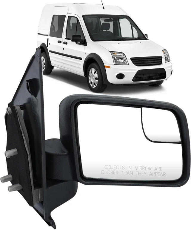 Main image of Right Passenger Side Mirror Compatible with 2011-2013 Ford Transit Connect Right Side Rear Door Mirror with Manual Folding Textured Black BT1Z17682A