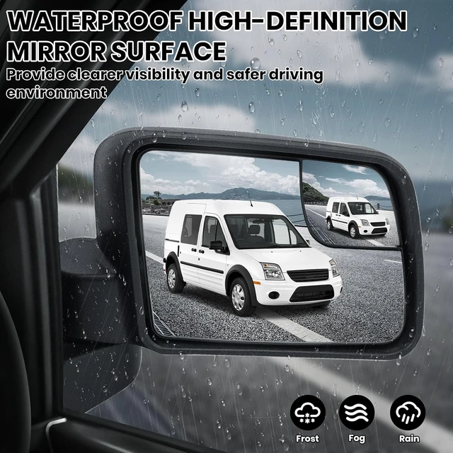 Alt view image 6 of 7 - Right Passenger Side Mirror Compatible with 2011-2013 Ford Transit Connect Right Side Rear Door Mirror with Manual Folding Textured Black BT1Z17682A