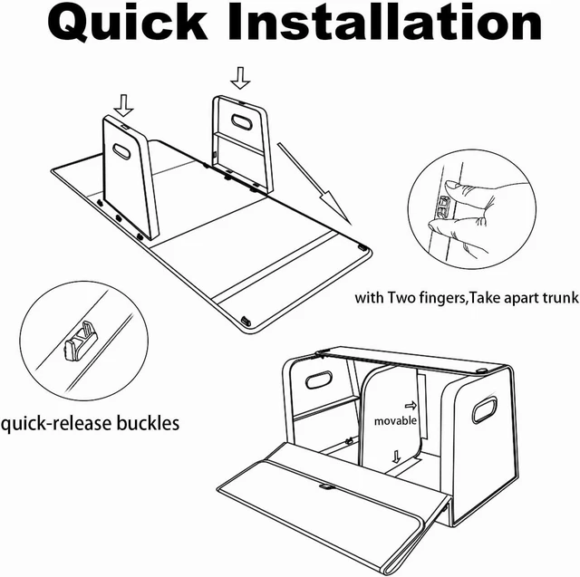 Alt view image 4 of 5 - Trunk Organizers for Car,Car Organizers and Storage for SUV,Magnetic Lid with Collapsible Storage, Large Capacity for SUV, Truck, MPV (L-21.5×13×12.5 IN)
