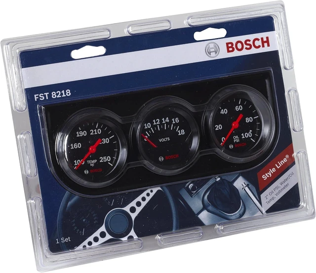 Alt view image 3 of 3 - SP0F000054 Style Line 2" Triple Gauge Kit Kit - Clean Easy to Read Look with Black Dial Face and Black Bezel