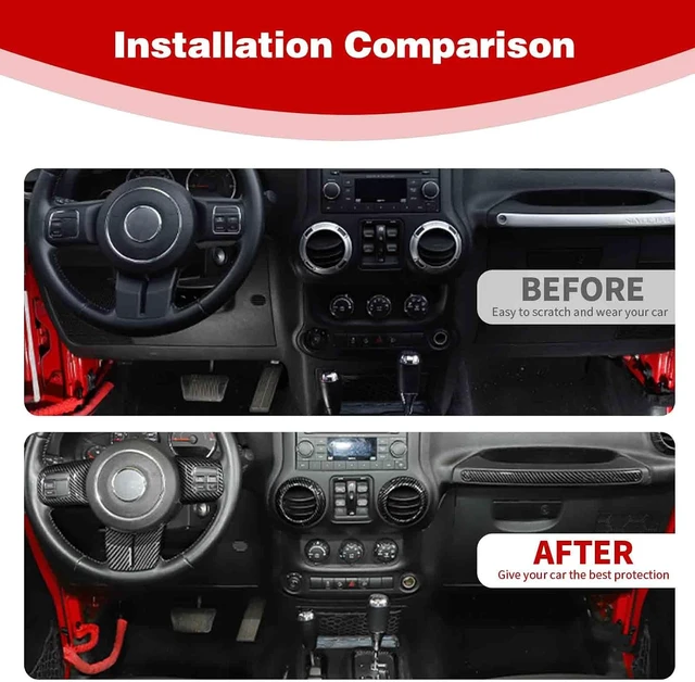 Alt view image 5 of 7 - 16PCS JK Interior Accessories Trim Kit for Jeep Wrangler 2011-2017