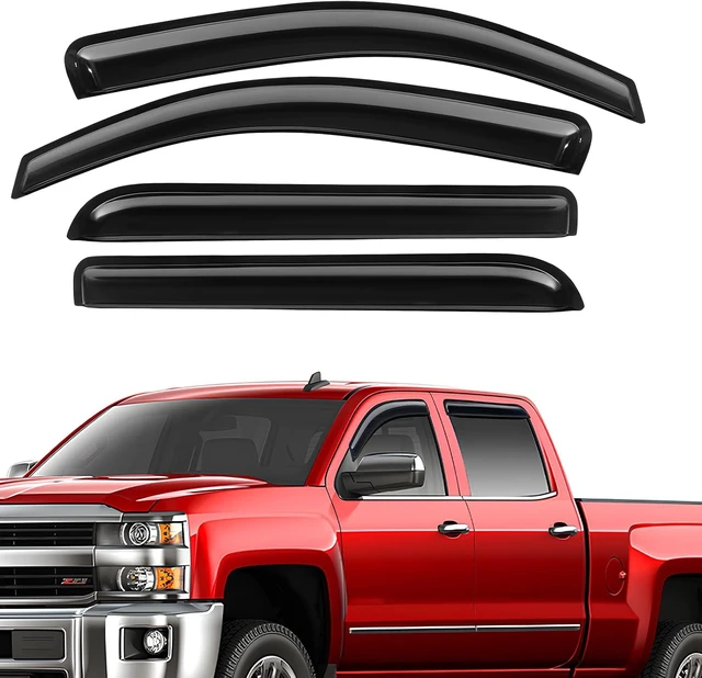 Alt view image 2 of 7 - Rain Guards Fit for Chevy Silverado/GMC Sierra 1500 Crew Cab 2014-2018 4PCS