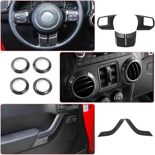 Alt view image 7 of 7 - 16PCS JK Interior Accessories Trim Kit for Jeep Wrangler 2011-2017