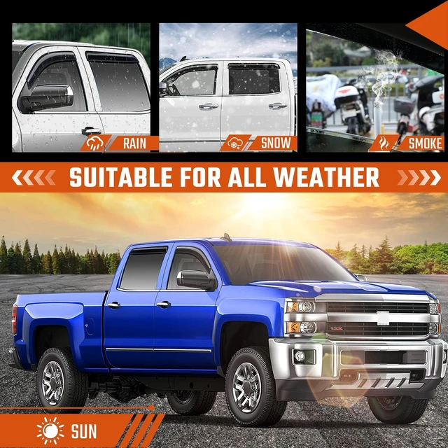 Alt view image 5 of 7 - Rain Guards Fit for Chevy Silverado/GMC Sierra 1500 Crew Cab 2014-2018 4PCS