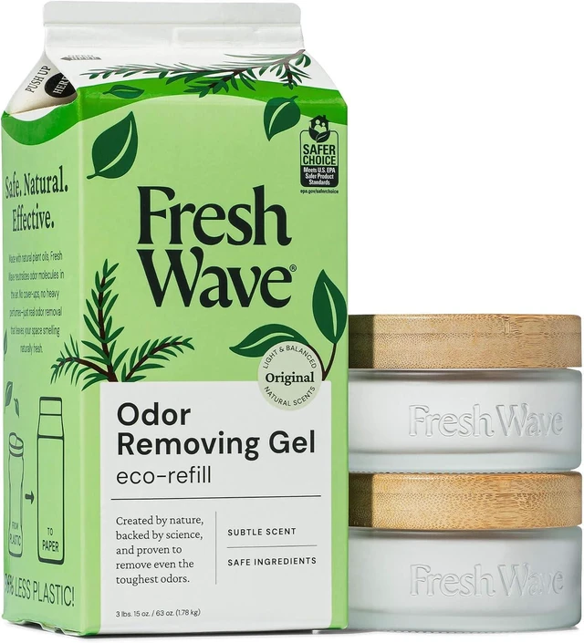 Main image of Odor Removing Gel 2-Pack Glass Jar & 63oz Refill, Original