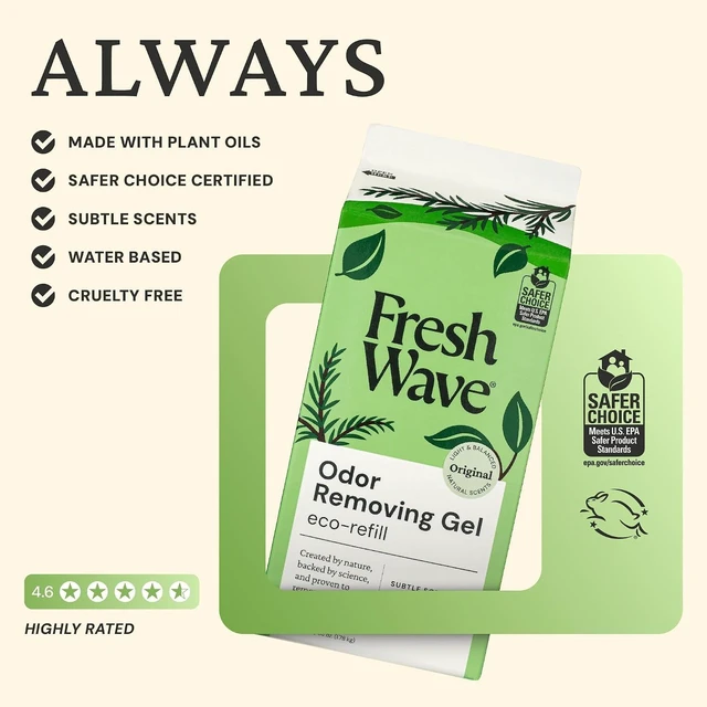 Alt view image 3 of 7 - Odor Removing Gel 2-Pack Glass Jar & 63oz Refill, Original