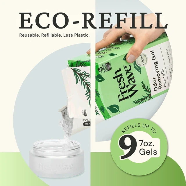 Alt view image 4 of 7 - Odor Removing Gel 2-Pack Glass Jar & 63oz Refill, Original