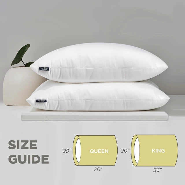 Alt view image 4 of 7 - 100% Organic Cotton Cover Bed Pillows King Size Set of 2