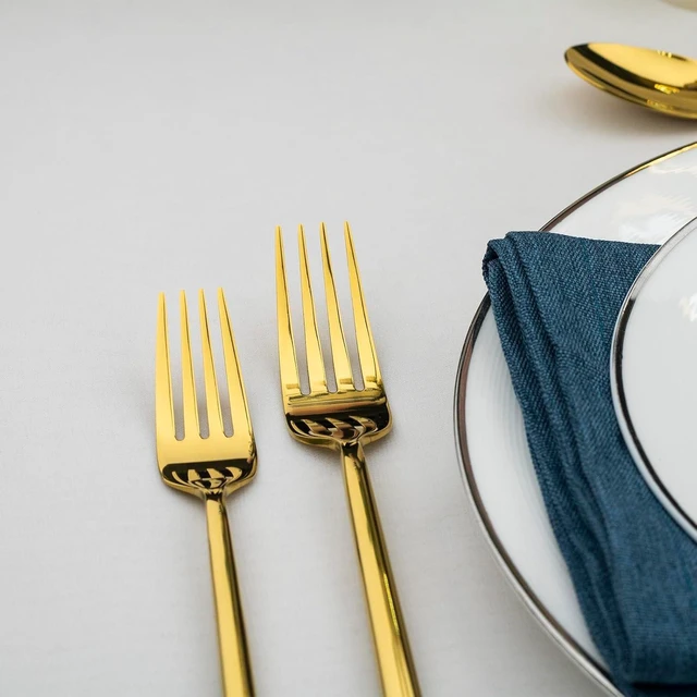 Alt view image 3 of 6 - Potter Gold 20-Piece Forged Silverware Set, Service for 4, Stainless Steel Flatware Set, Modern Design with Mirror Finish, Ideal for Home, Kitchen, Party, Camping
