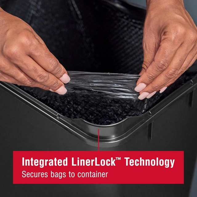 Alt view image 4 of 7 - Touch-Top Kitchen Trash Can with Lid, 12.2 Gallon, Black, Garbage Container for Home/Kitchen/Apartment/Garage