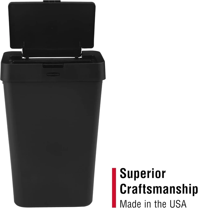 Alt view image 5 of 7 - Touch-Top Kitchen Trash Can with Lid, 12.2 Gallon, Black, Garbage Container for Home/Kitchen/Apartment/Garage