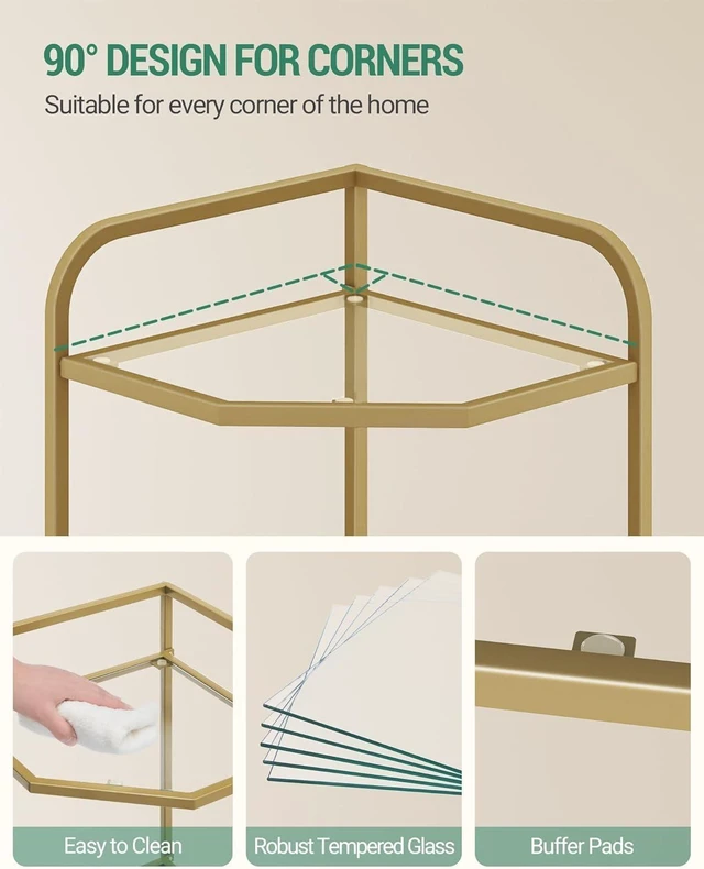 Alt view image 6 of 7 - Corner Shelf Stand, 6-Tier Glass Bookshelf Bookcase, Plant Stand