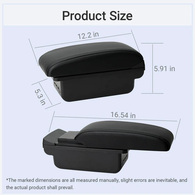 Alt view image 7 of 7 - Center Console Armrest for Nissan Versa 2020-2024,3 USB Ports