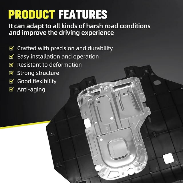 Alt view image 5 of 6 - 74111T7WA00 Front Lower Engine Splash Guard Compatible with Honda HR-V 2016 2017 2018 2019 2020 2021 2022 1.8L,Under Car Splash Shield Lower Cover Board