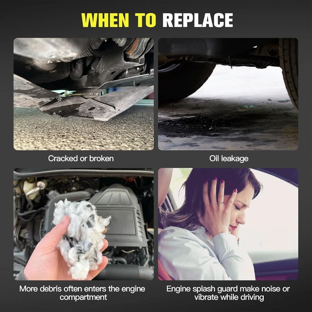 Alt view image 6 of 6 - 74111T7WA00 Front Lower Engine Splash Guard Compatible with Honda HR-V 2016 2017 2018 2019 2020 2021 2022 1.8L,Under Car Splash Shield Lower Cover Board