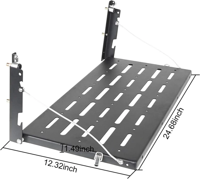 Alt view image 2 of 7 - JK Wrangler Tailgate Table Metal Storage Rack Foldable Cargo Shelf for 2007-2018 Jeep Wrangler JK & Unlimited