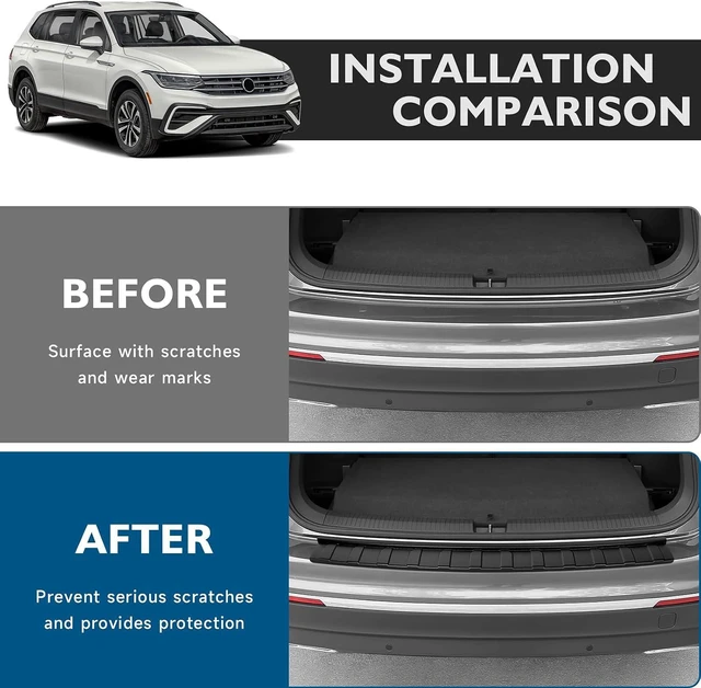 Alt view image 3 of 7 - Rear Bumper Guards for Volkswagen VW Tiguan 2018-2024 Accessories ABS Material Bumper Protector Bumper Guard