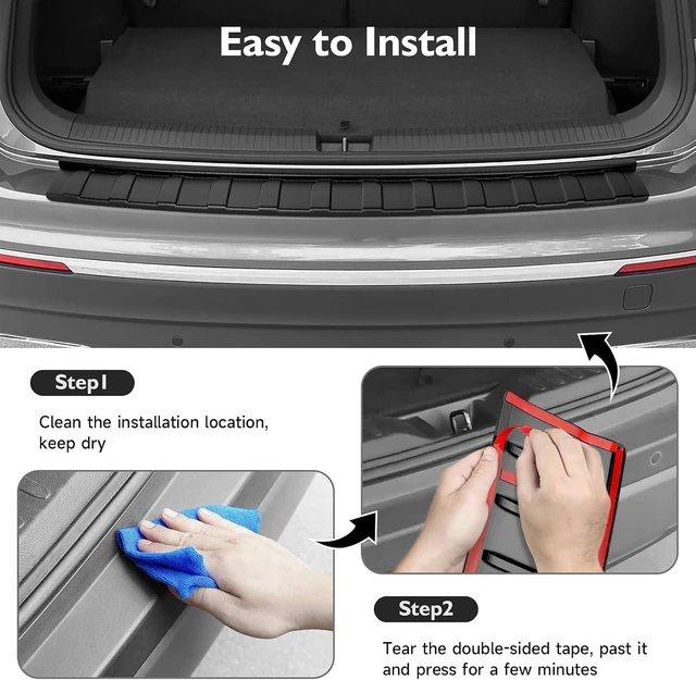 Alt view image 6 of 7 - Rear Bumper Guards for Volkswagen VW Tiguan 2018-2024 Accessories ABS Material Bumper Protector Bumper Guard