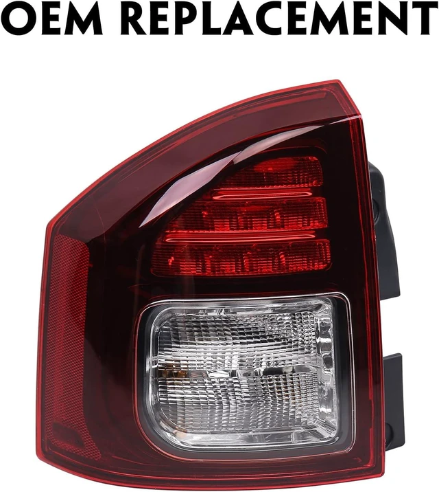 Alt view image 2 of 6 - Left Tail Light Fit for Jeep Compass 2014-2017 Taillight Driver Side LH Tail lamp Brake Lamp Assembly Replacement Accessory
