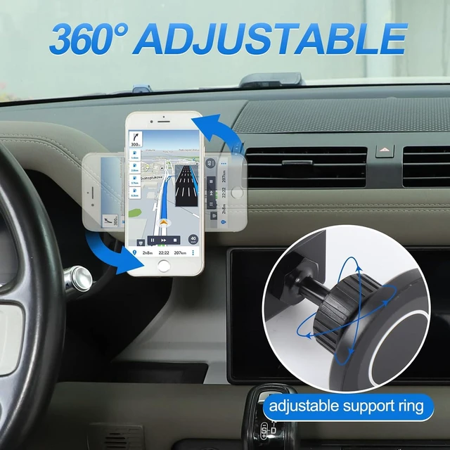 Alt view image 3 of 7 - Magnetic Phone Holder Compatible with Land Rover Defender 110 130 2020-2025, 360° Adjustable Dash Phone Mount Holder for All Smartphones (for High Trim (Leather Dashboard))