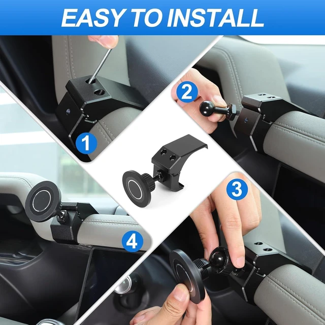 Alt view image 5 of 7 - Magnetic Phone Holder Compatible with Land Rover Defender 110 130 2020-2025, 360° Adjustable Dash Phone Mount Holder for All Smartphones (for High Trim (Leather Dashboard))