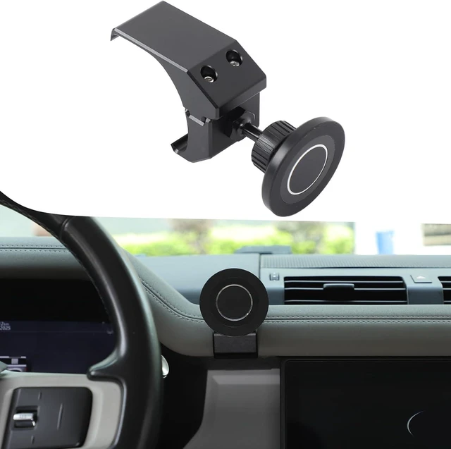 Main image of Magnetic Phone Holder Mount Compatible with Land Rover Defender 90 110 130 2020-2025 Interior Accessories, Aluminum Alloy Center A/C Air Vent Side Cell Phone Holder Stand