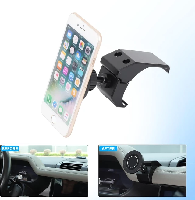 Alt view image 3 of 7 - Magnetic Phone Holder Mount Compatible with Land Rover Defender 90 110 130 2020-2025 Interior Accessories, Aluminum Alloy Center A/C Air Vent Side Cell Phone Holder Stand