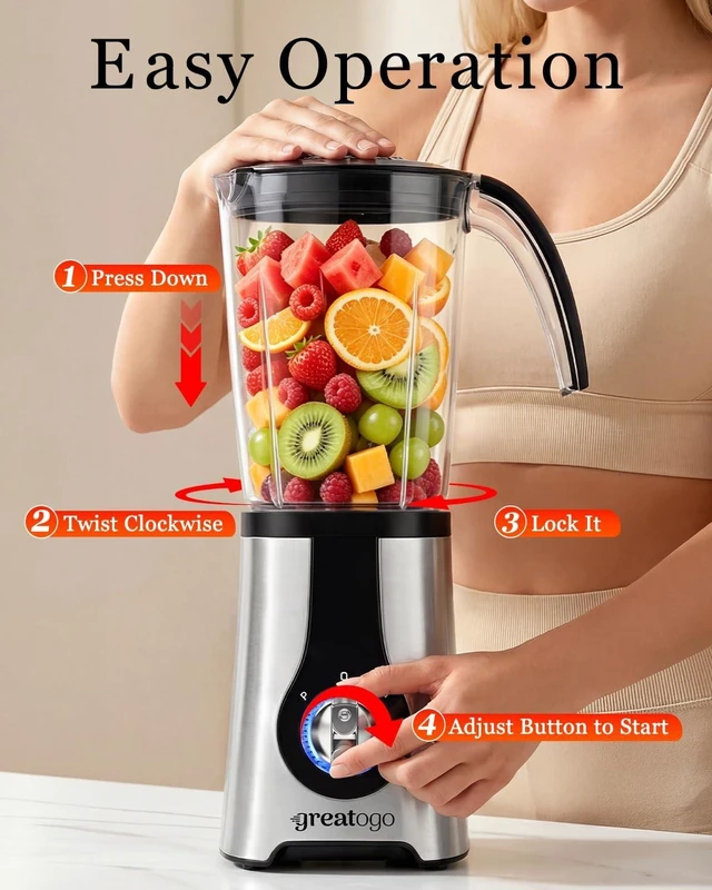 Alt view image 3 of 7 - Blender and Food Processor Combo, Countertop Kitchen Small Smoothie Blender