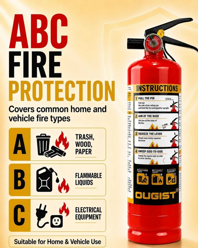 Alt view image 2 of 7 - Home Fire Extinguisher, 2.5 lb ABC Dry Chemical 1-A:10-B:C, 2 Pack