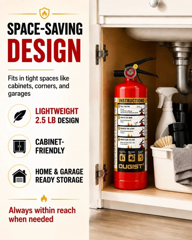 Alt view image 4 of 7 - Home Fire Extinguisher, 2.5 lb ABC Dry Chemical 1-A:10-B:C, 2 Pack