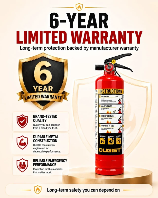 Alt view image 6 of 7 - Home Fire Extinguisher, 2.5 lb ABC Dry Chemical 1-A:10-B:C, 2 Pack